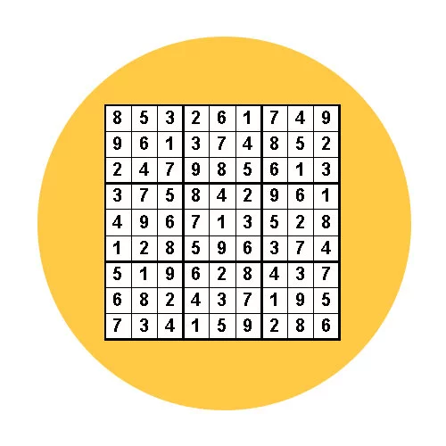 Цветной вариант раскраски судоку классика для начинающих