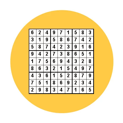 Цветной вариант раскраски судоку стандартное