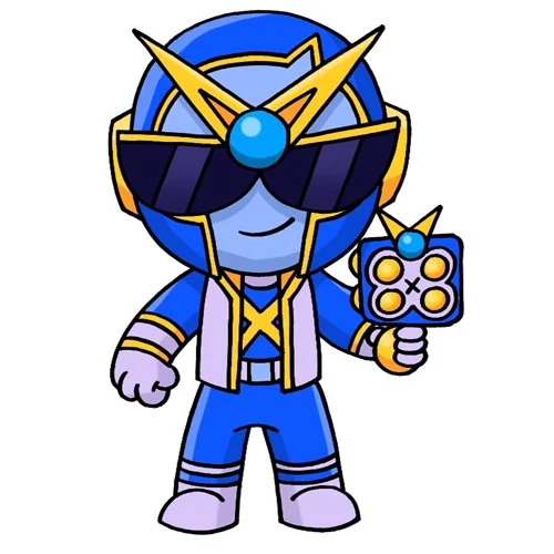 Цветной вариант раскраски суперрейнджер брок