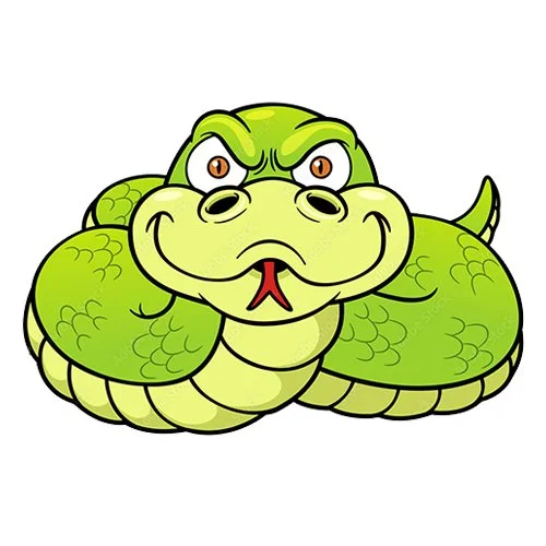 Цветной пример раскраски суровая змея