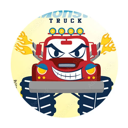 Цветной вариант раскраски суровый монстр-трак