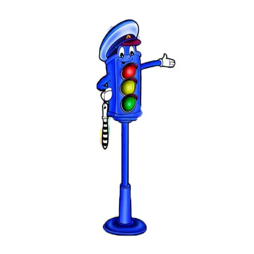 Цветной вариант раскраски светофор регулировщик
