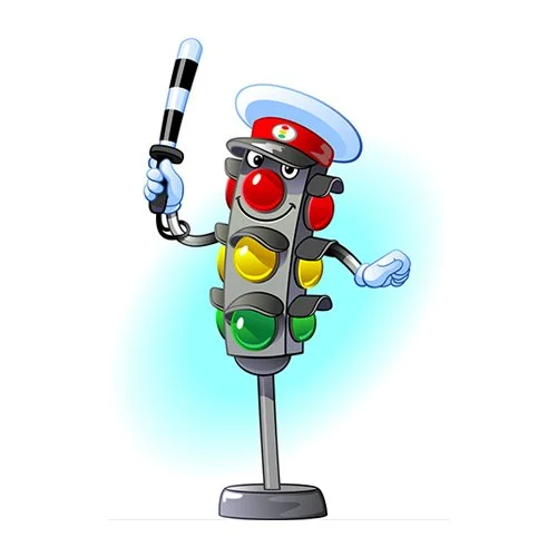 Цветной вариант раскраски светофор регулирует движение