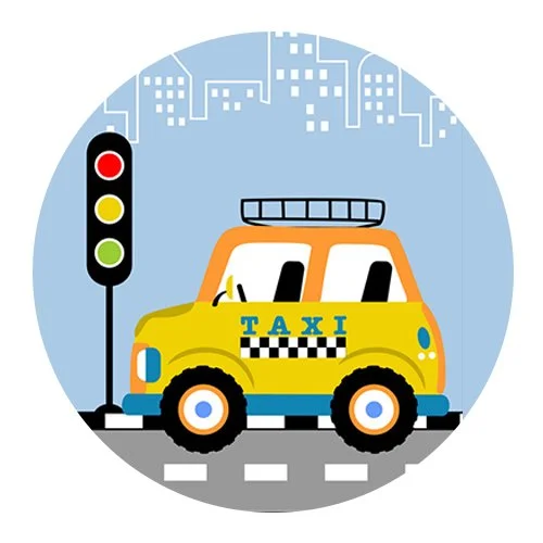 Цветной вариант раскраски светофор в городе