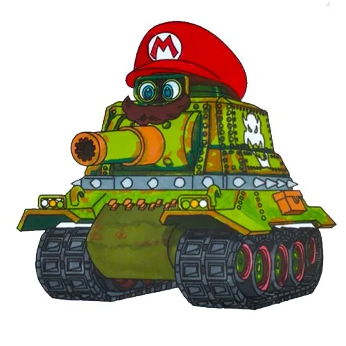 Цветной вариант раскраски танчик марио