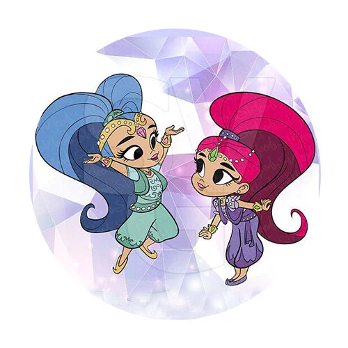 Цветной пример раскраски танцы шиммер и шайн