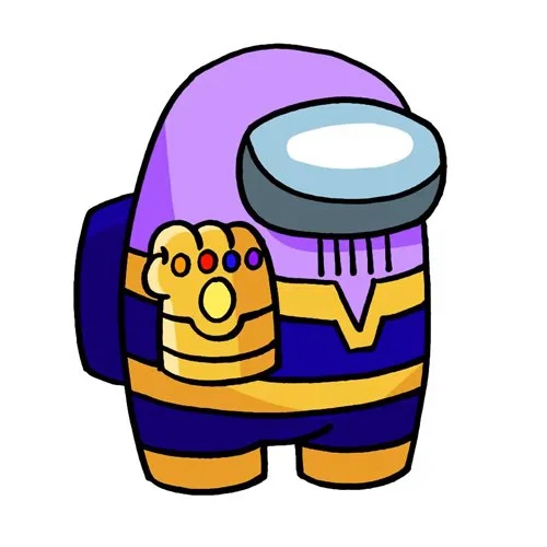 Цветной вариант раскраски танос марвел амонг ас