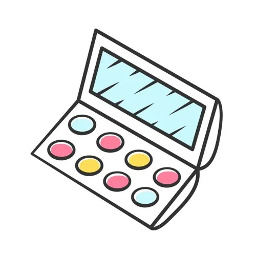 Цветной вариант раскраски тени для глаз косметика