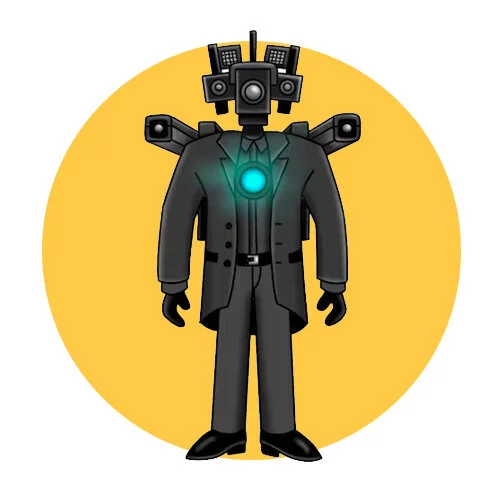 Цветной вариант раскраски титан камерамэн