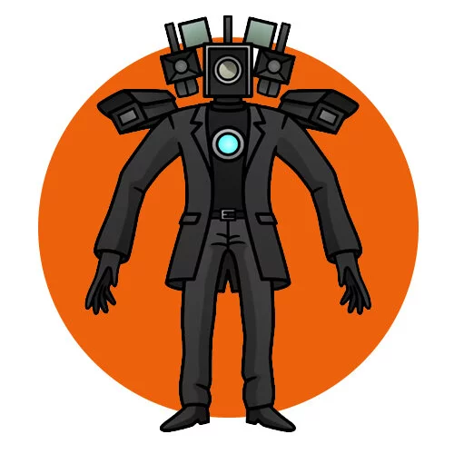 Цветной вариант раскраски титан камерамэн новый