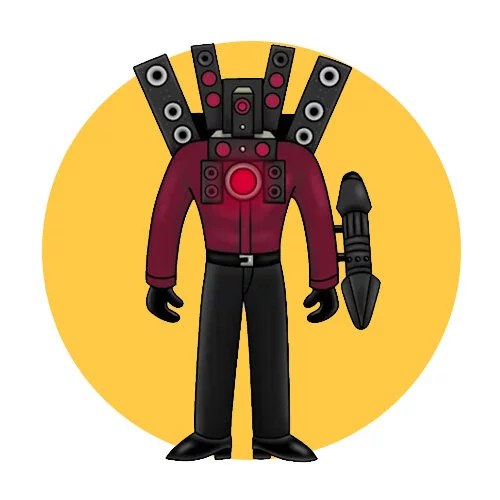 Цветной вариант раскраски титан спикермэн скибиди