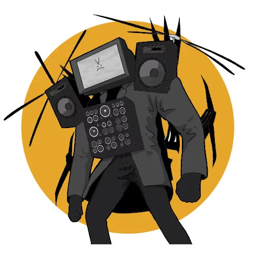 Цветной пример раскраски титан тв мэн апгрейд