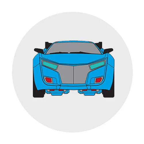 Цветной пример раскраски тобот evolutinon y автомобиль