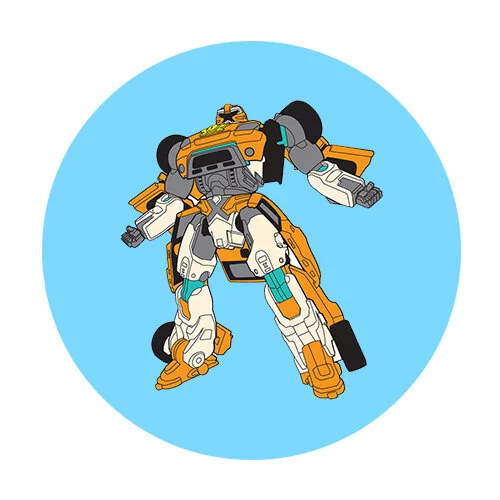 Цветной пример раскраски тобот х робот-защитник райана