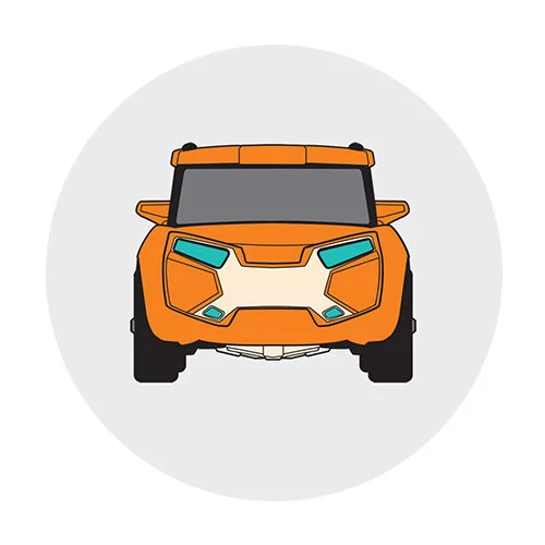 Цветной пример раскраски тобот машина x