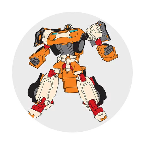 Цветной пример раскраски тобот x