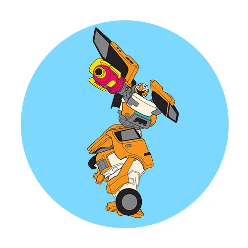 Цветной пример раскраски тоботы роботы