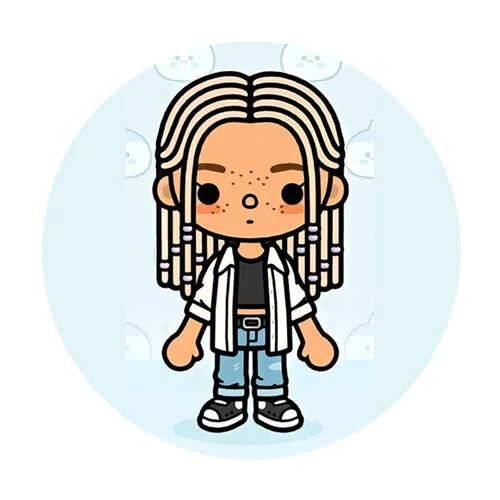 Цветной пример раскраски тока бока дреды