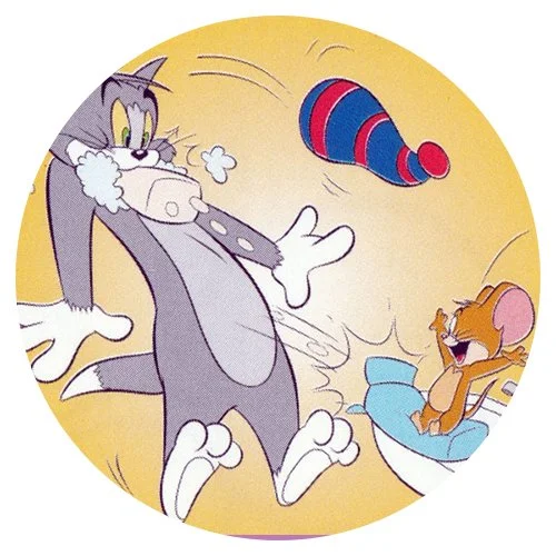 Цветной вариант раскраски том и джерри с мылом