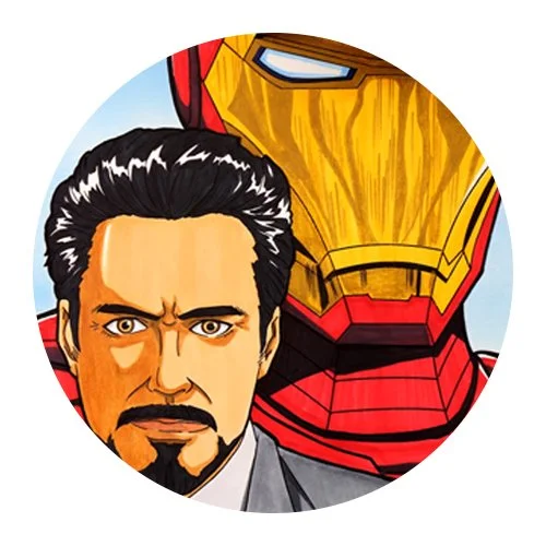 Цветной вариант раскраски тони старк железный человек