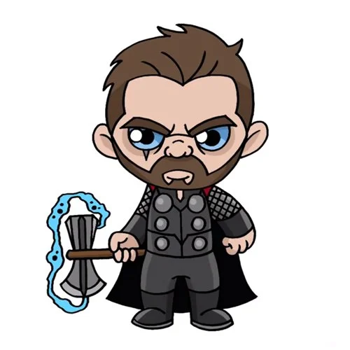 Цветной вариант раскраски тор грмовержец