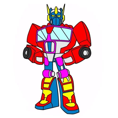 Цветной вариант раскраски трансформеры автоботы оптимус прайм