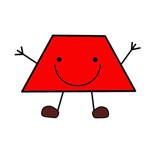 Цветной вариант раскраски трапеция с глазками