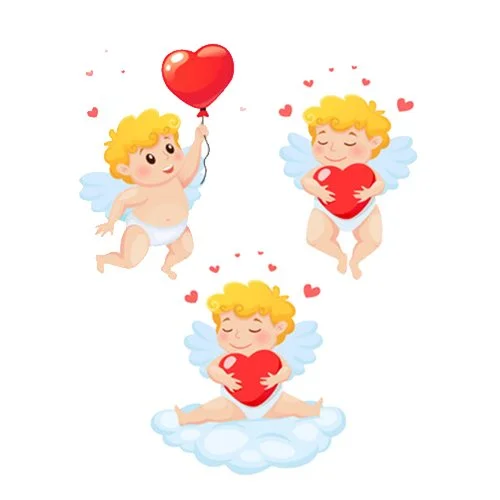 Цветной вариант раскраски три ангела