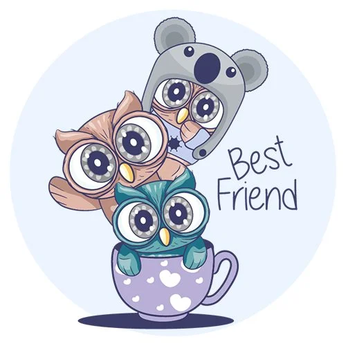 Цветной вариант раскраски три совенка