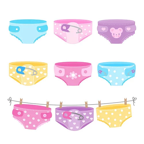 Цветной пример раскраски трусики одежда