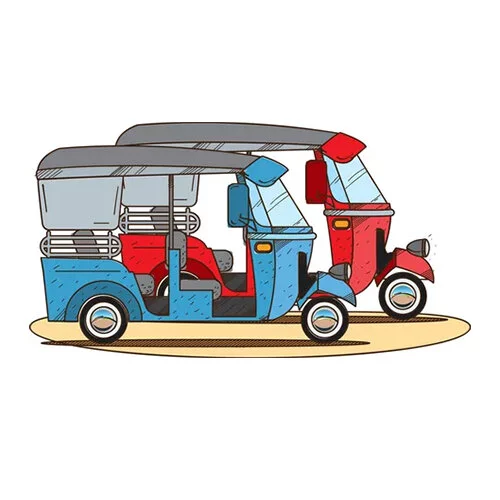 Цветной пример раскраски тук-туки