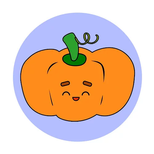 Цветной вариант раскраски тыква смеется