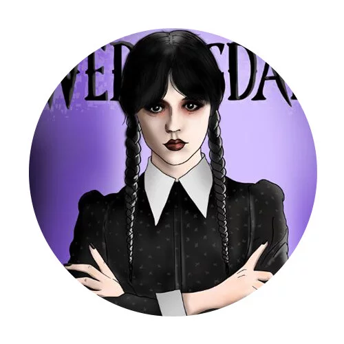 Цветной вариант раскраски уэнздей аддамс wednesday addams