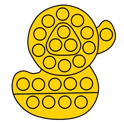 Цветной вариант раскраски утенок поп-ит