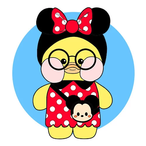 Цветной пример раскраски уточка лалафанфан микки