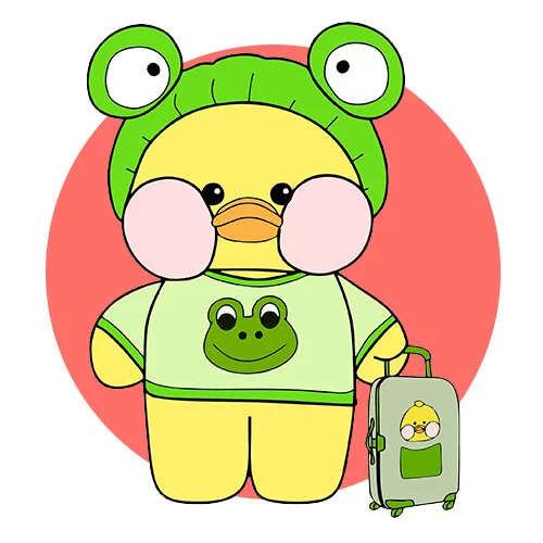 Цветной пример раскраски уточка лалафанфан путешественник