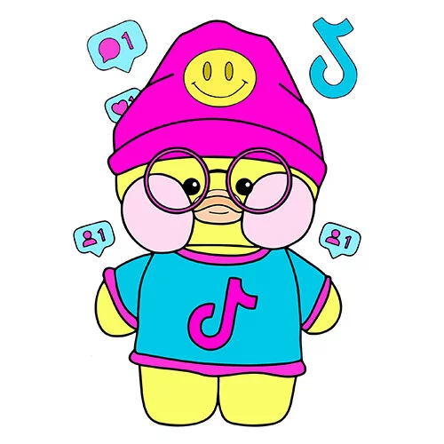 Цветной пример раскраски уточка лалафанфан тиктокер