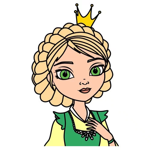 Цветной вариант раскраски василиса царевна лягушка