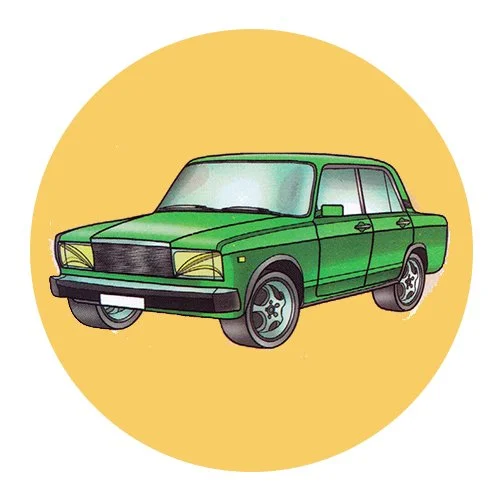 Цветной вариант раскраски ваз 2107 лада семерка