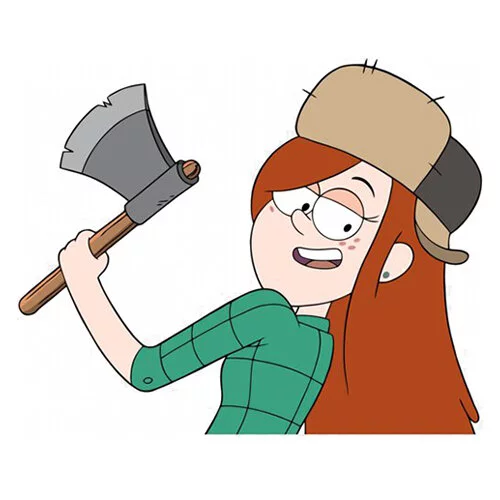 Цветной пример раскраски венди кордрой с топором