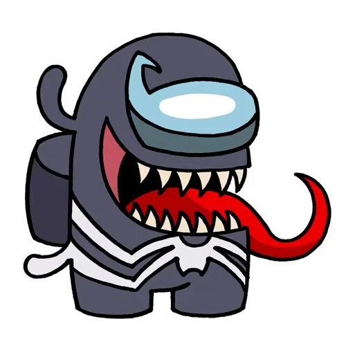 Цветной вариант раскраски веном амонг ас