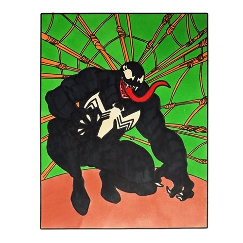 Цветной вариант раскраски веном в паутине