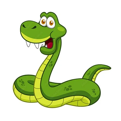 Цветной вариант раскраски веселый змей