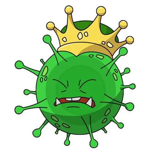 Цветной вариант раскраски внимание, страшный вирус