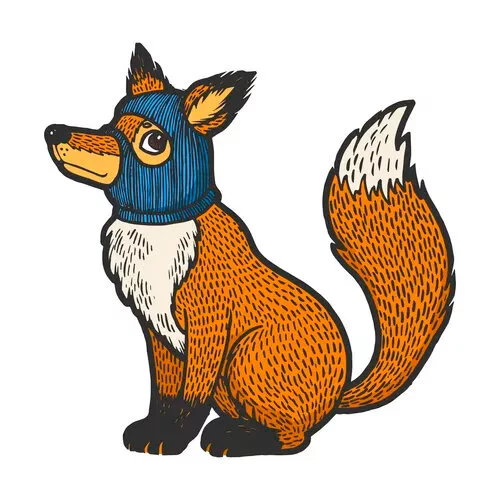 Цветной вариант раскраски вор лиса