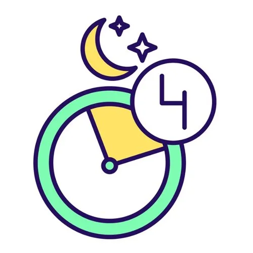 Цветной вариант раскраски время для сна