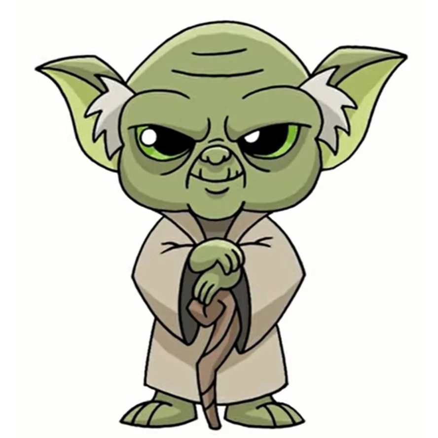 Цветной вариант раскраски йода