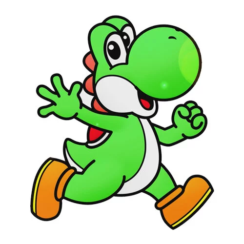 Цветной пример раскраски йоши