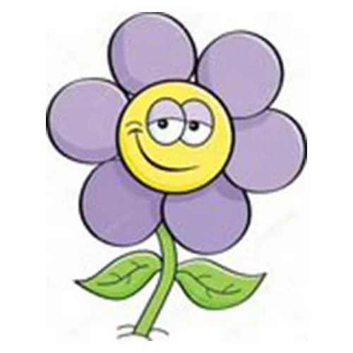 Цветной вариант раскраски забавная ромашка