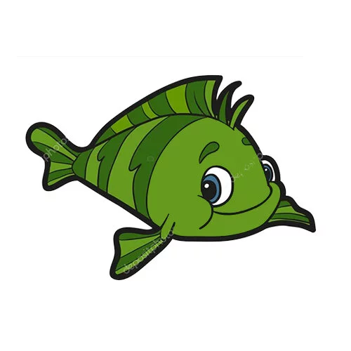 Цветной пример раскраски забавная рыбка